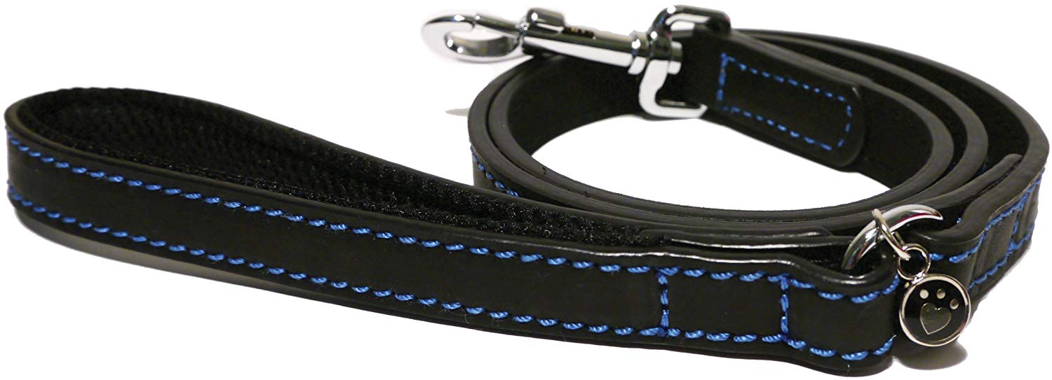 Rosewood Luxury Leather Dog Lead, 40 x 3/4-inch, Black