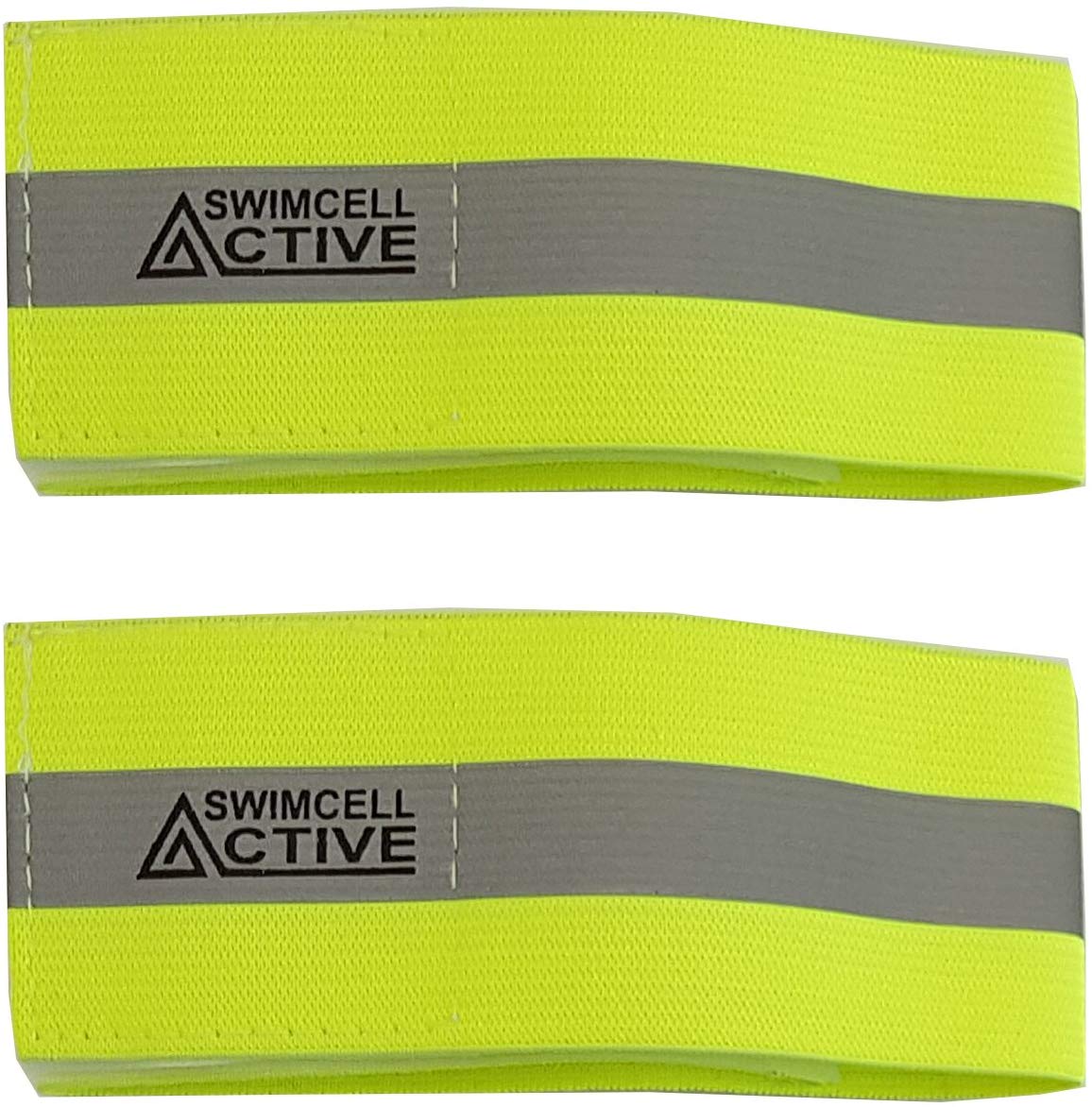 SwimCell High Visibility Reflective Armbands, Reflective Running Gear, Elasticated Hi Vis Bands, Walking Reflective Straps
