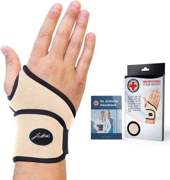 Doctor Developed Premium Nude Wrist Support/Wrist Strap/Wrist Brace/Hand Support [Single] & Doctor Written Handbook— Relief for Wrist Injuries, Joint Disease, Sprains & More (Nude)
