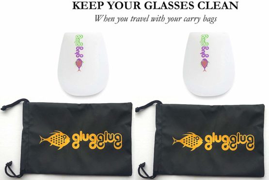 glugglug™ Premium Unbreakable Wine Glasses Set of 2 + Carry Bags (x2) - BPA - Free Silicone | UK Company | Solid, Seamless, Reusable Higball Glasses for Travel Camping BBQs Parties Picnic Festivals - Image 4