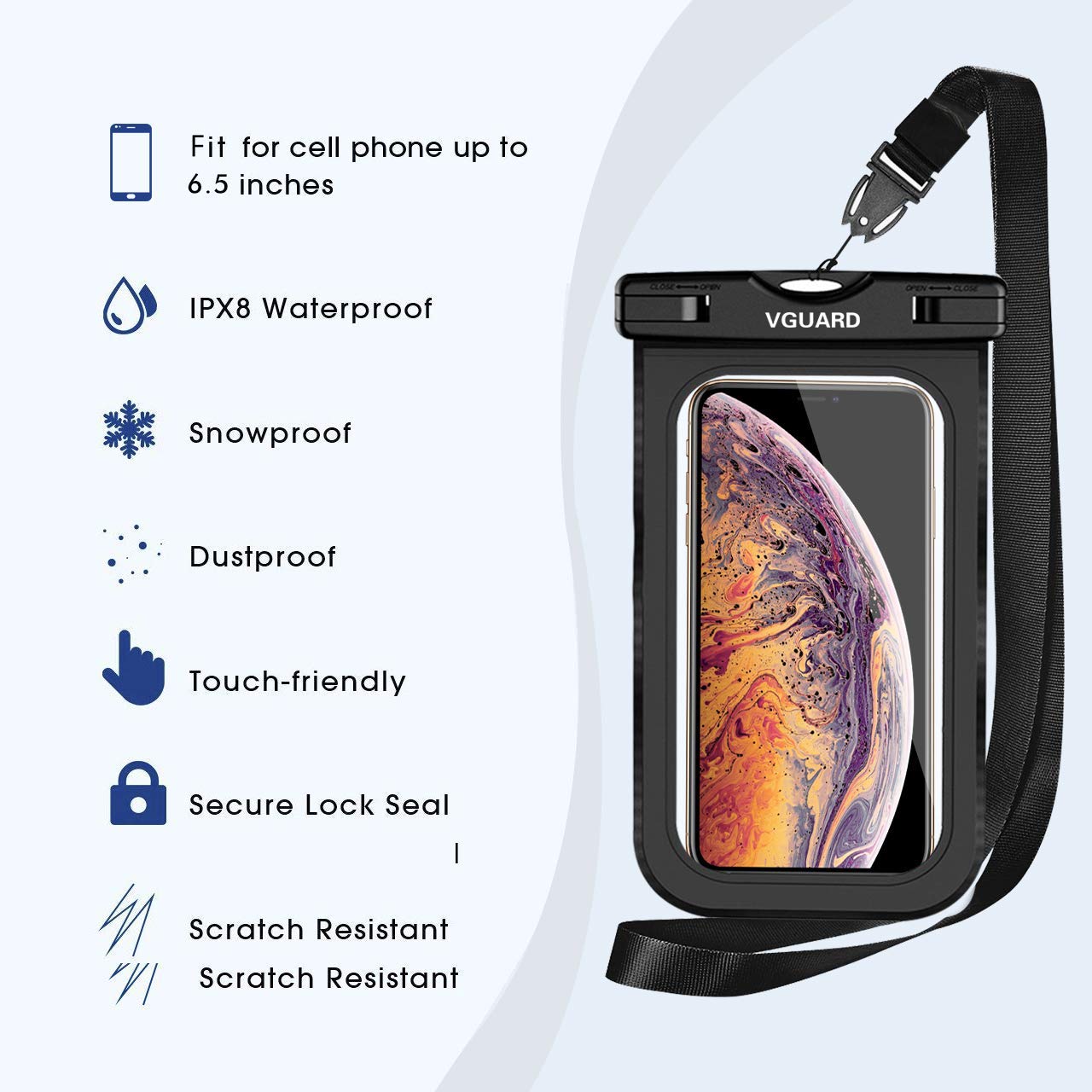 ivoler [2 Pack Waterproof Phone Case & Pouch Set, IPX8 Dry Bag with Waist Strap for Beach Swimming, Kayaking - Image 3