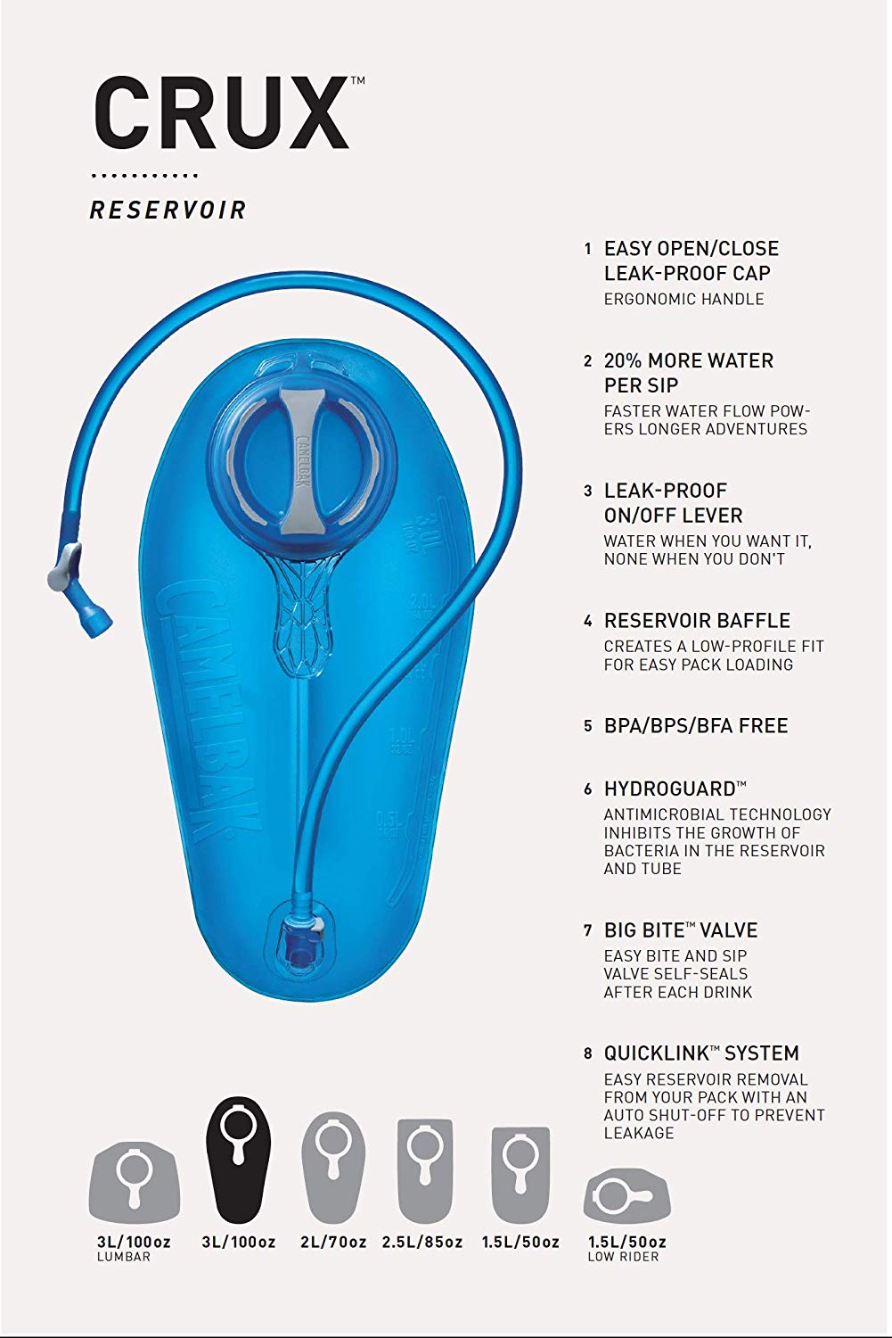 CAMELBAK Crux On/Off Valve - Blue/Grey, One Size, Einheitsgröße - Image 3