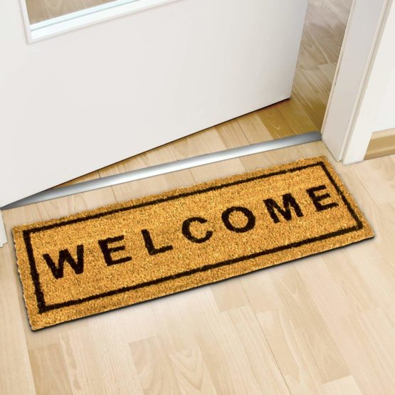 Relaxdays Coconut Fibre Coir Narrow Welcome Mat 75 x 25 cm Doormat w ...