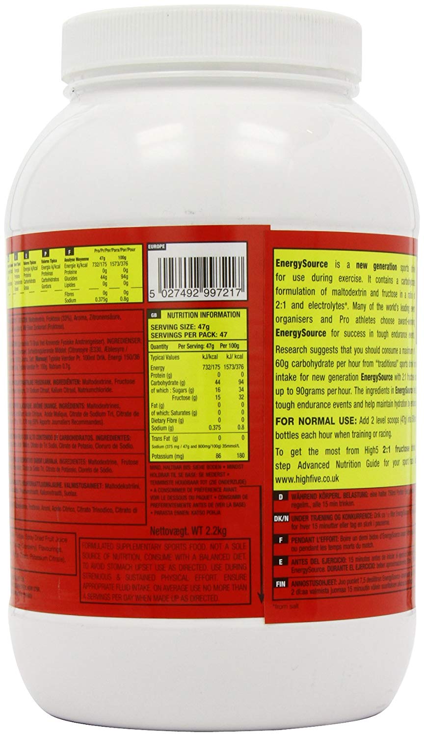 HIGH5 Energy Drink, Electrolytes Sport Energy Drink Powder, Isotonic Drink with 2:1 Fructose, Hydration for Running Cycling - Image 4
