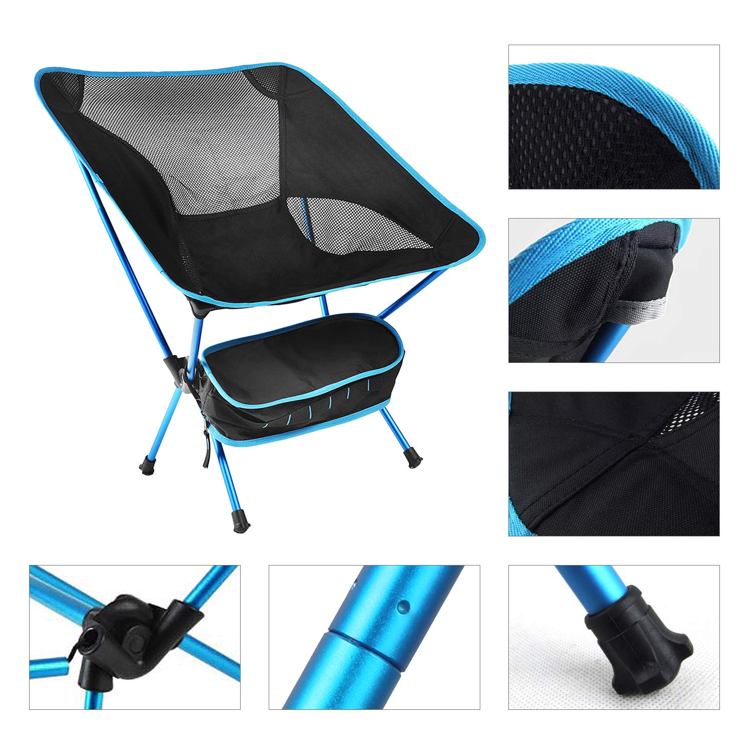TsunNee Folding Camping Chair, Lightweight Portable Outdoor Chair with Carry Bag for Hiking Picnic Beach Backpacking BBQ Garden Fishing - Image 3