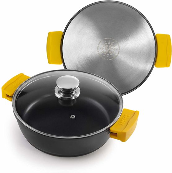 IBILI Round Dish with LID Evolution 30 cm, Cast Aluminium, Multi-Colour