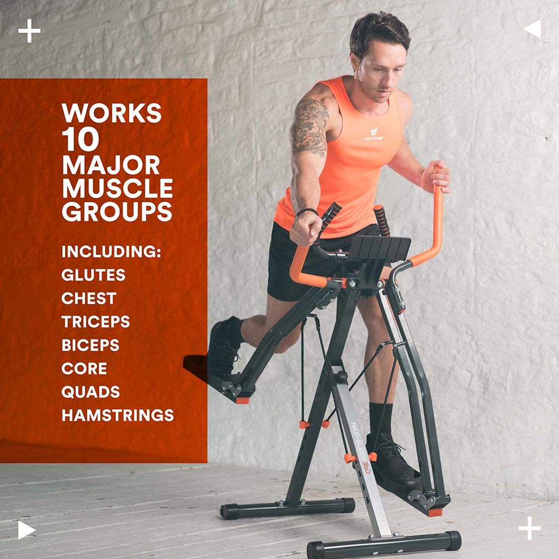 New Image Maxi-Glider 360-10-in-1 Cross Trainer, Foldable Indoor Exercise Equipment, Great For Home Cardio Workouts - Image 4