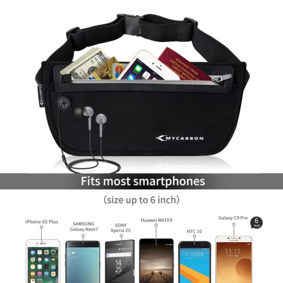 MYCARBON Travel Money Belt RFID Against Invisible Theft Secret Wallet Hidden Under Clothes Belt Wallet Security Travel Pouch - Image 2