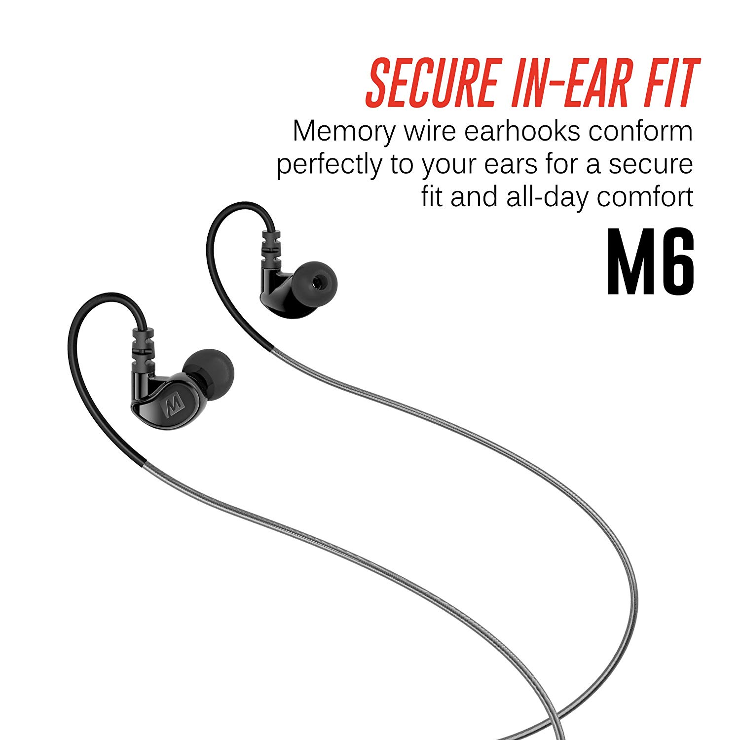 MEE audio M6 Sport Wired Earbuds, Noise Isolating In Ear Headphones, Sweatproof Earphones for Running/Gym/Workouts - Image 3