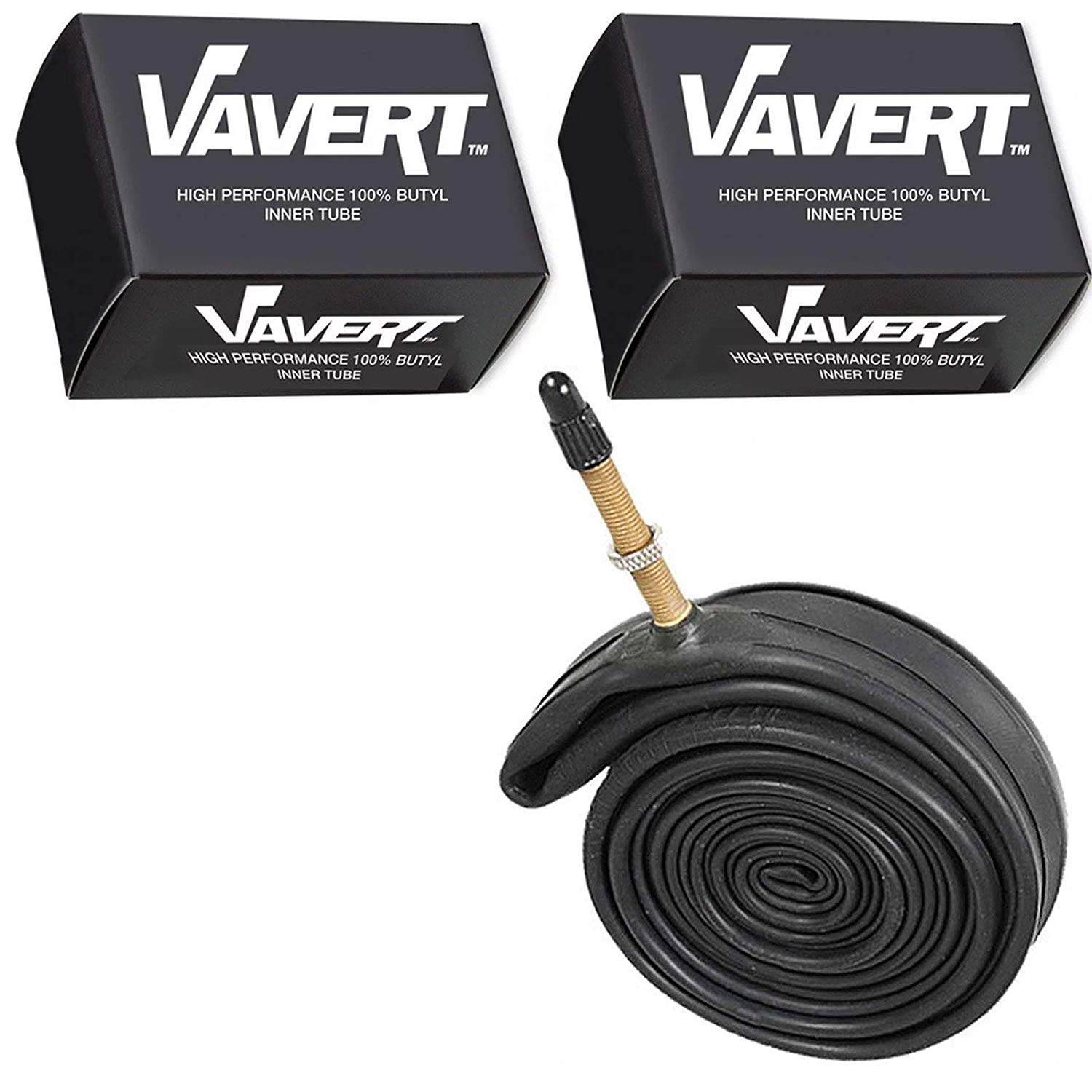 Vavert 700 x 28-35c Bike Inner Tubes - Presta Valve (Pack of 2), Black