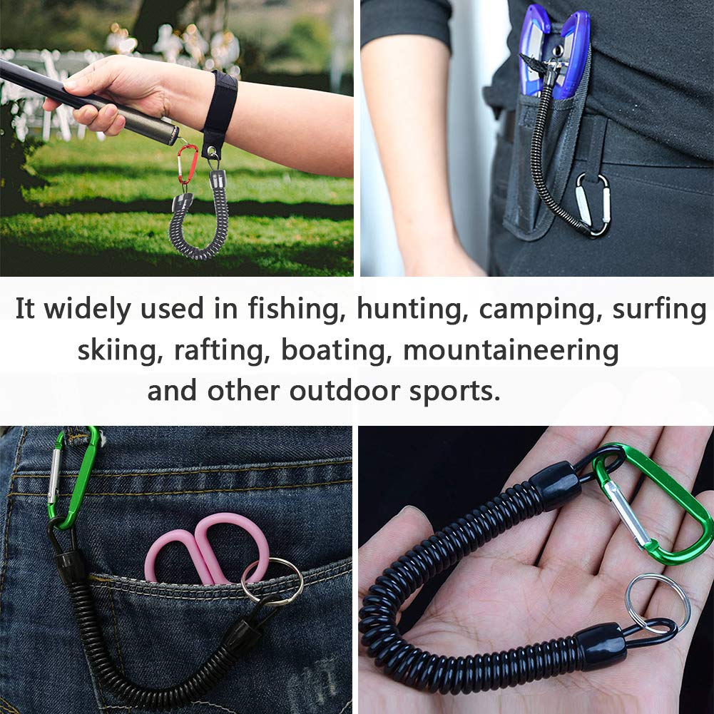 BETOY Stretchy Spiral Keyring, 6 Pcs Retractable Keychain Spring