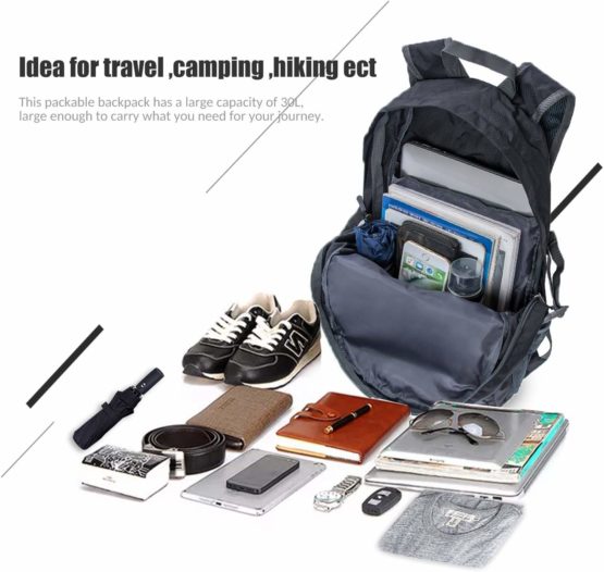 ZOMAKE 30L Lightweight Packable Backpack Water Resistant Hiking Daypack,Small Travel Backpack Foldable Camping Outdoor Bag - Image 3