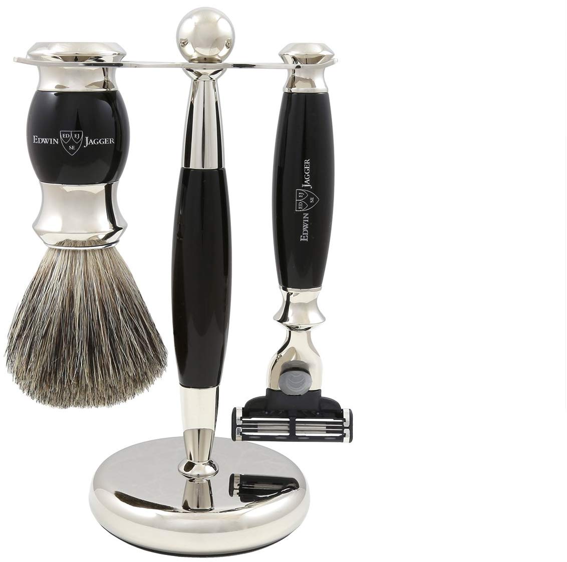 Edwin Jagger S81m356 Hand Assembled Black 3Piece Gillette Mach Shaving Set BigaMart