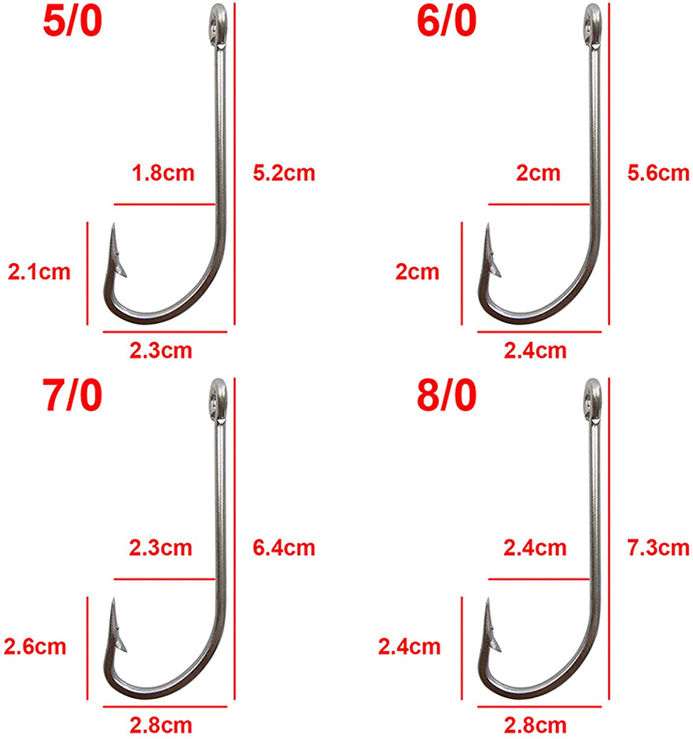 Stainless Steel Saltwater Fishing Hooks-50pcs/lot 34007 Extra Strong O'shaughnessy Forged Long Shank Fishing Hooks (2/0_50pcs) - Image 4