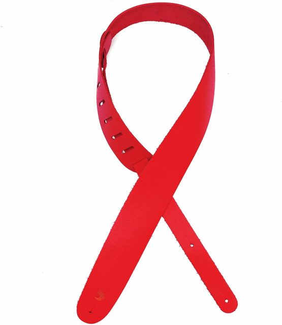 D'Addario Leather Guitar Strap - Guitar Accessories - Electric Guitar Strap, Acoustic Guitar Strap, Acoustic Electric Guitar Strap & Bass Guitar Strap - Red