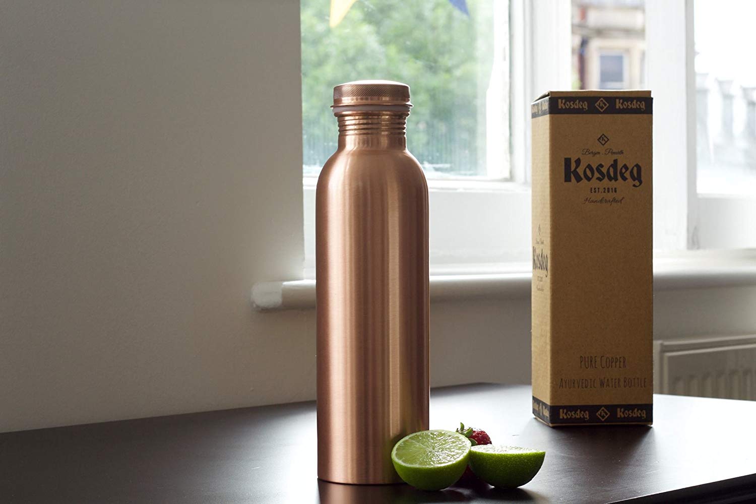 Kosdeg Copper Water Bottle 1 Liter / 34 Oz Extra Large, An Ayurvedic Pure Copper Vessel, Drink More Water - Image 3