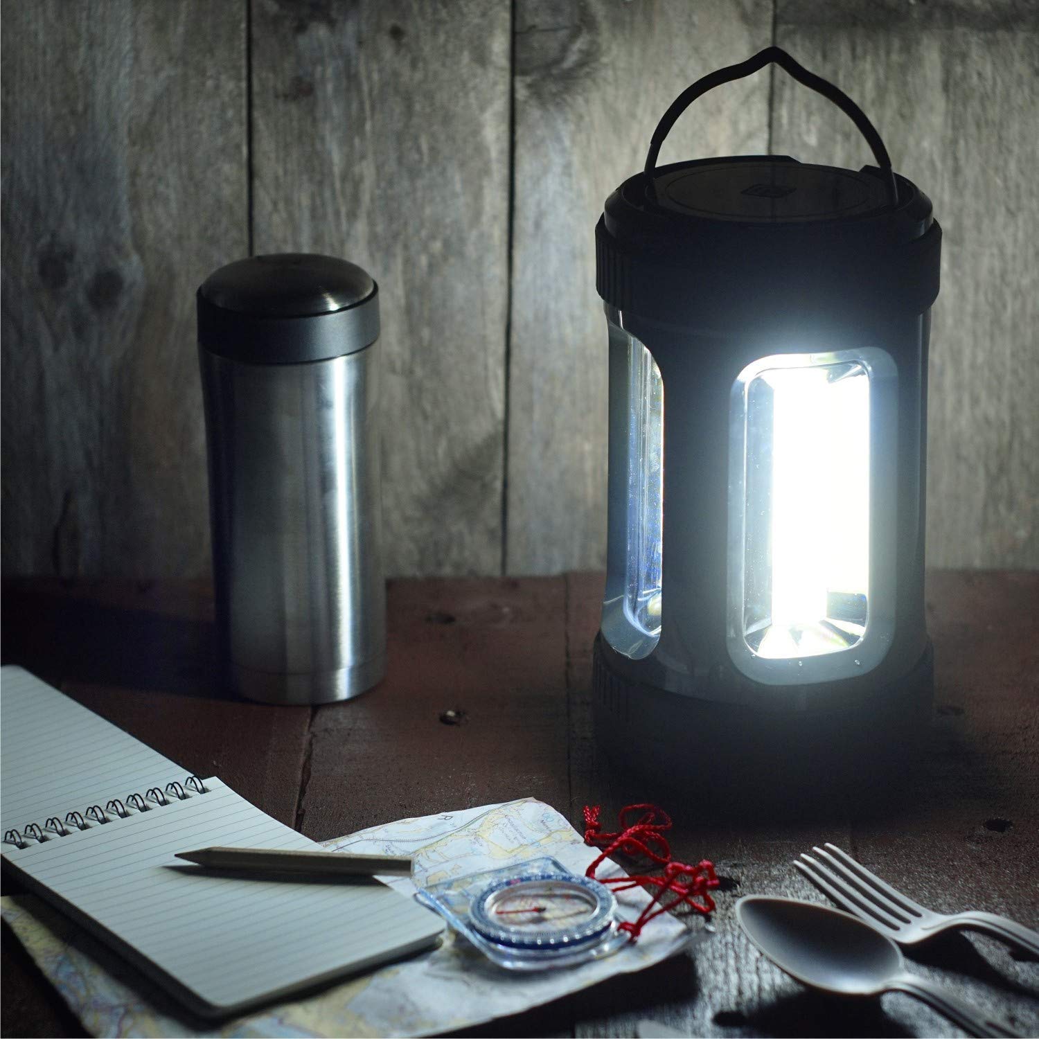 Lomo LED Camping Lantern , 4 Light Settings, Camping, Emergency Light- 1000 Lumens, Black - Image 4