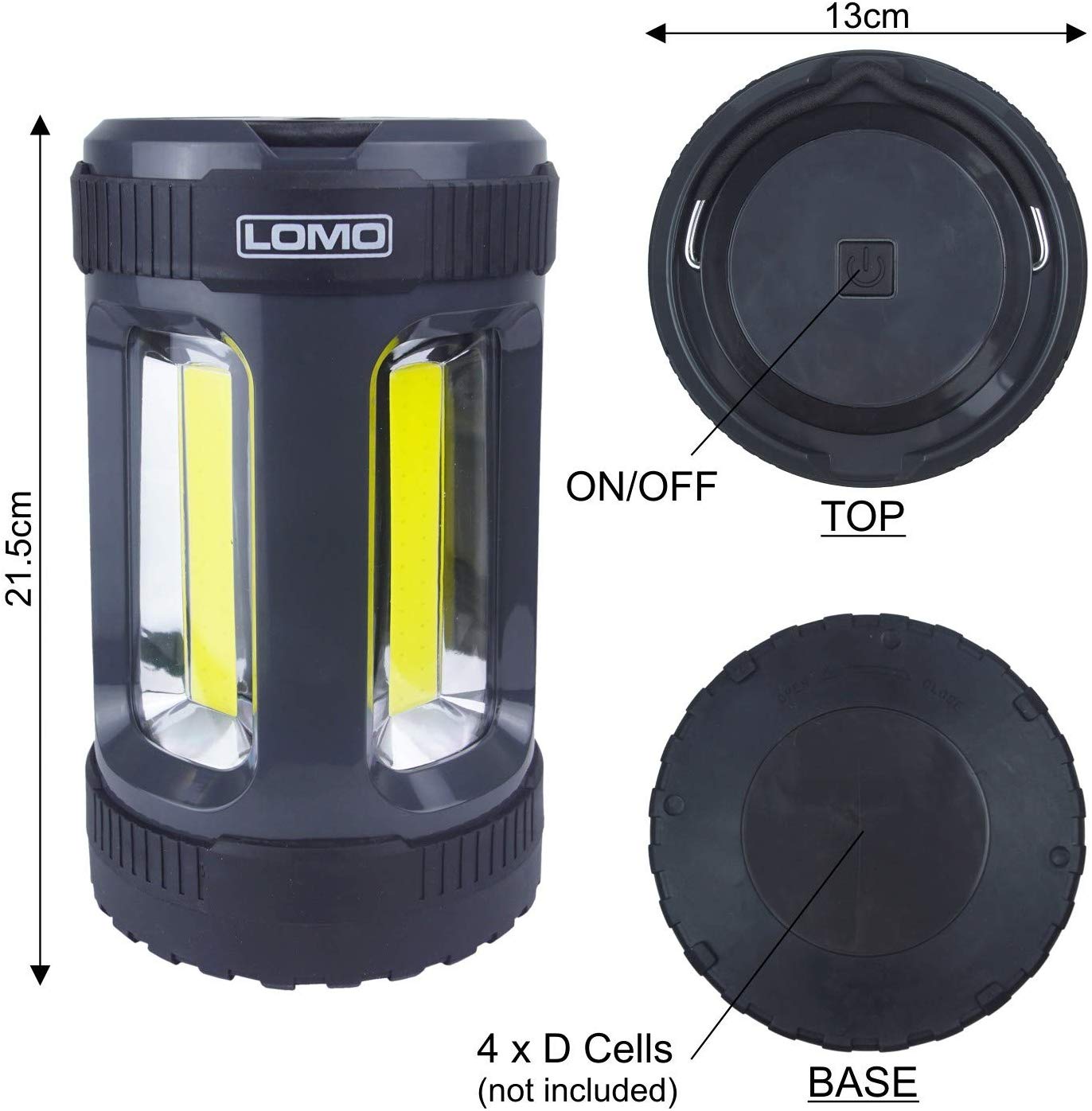 Lomo LED Camping Lantern , 4 Light Settings, Camping, Emergency Light- 1000 Lumens, Black - Image 3