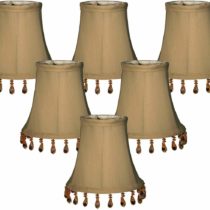 (6 Pack) Royal Designs Antique Gold Beaded Bell Chandelier Lampshade, 3 x 5 x 4 (CS-313B-5AGL-6), 3" x 5" x 4" - 6 Pack