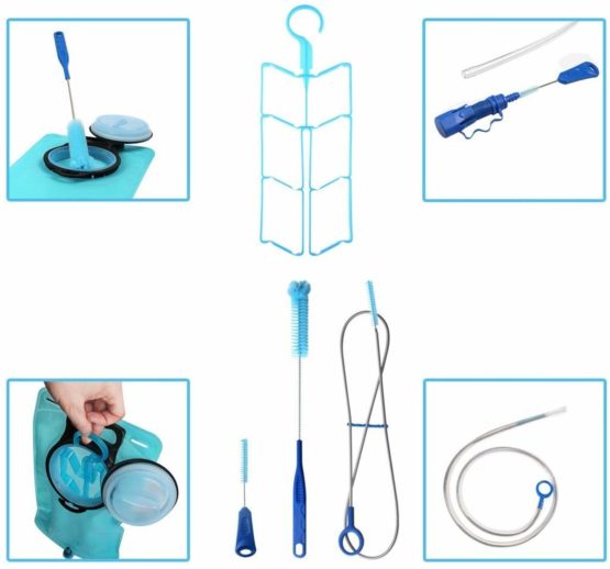 Water Bladder Wleaning kit - 4 in 1 Portable Hydration Water Bladder Tube Cleaning Kit, Brushes + Drying Rack - Image 2