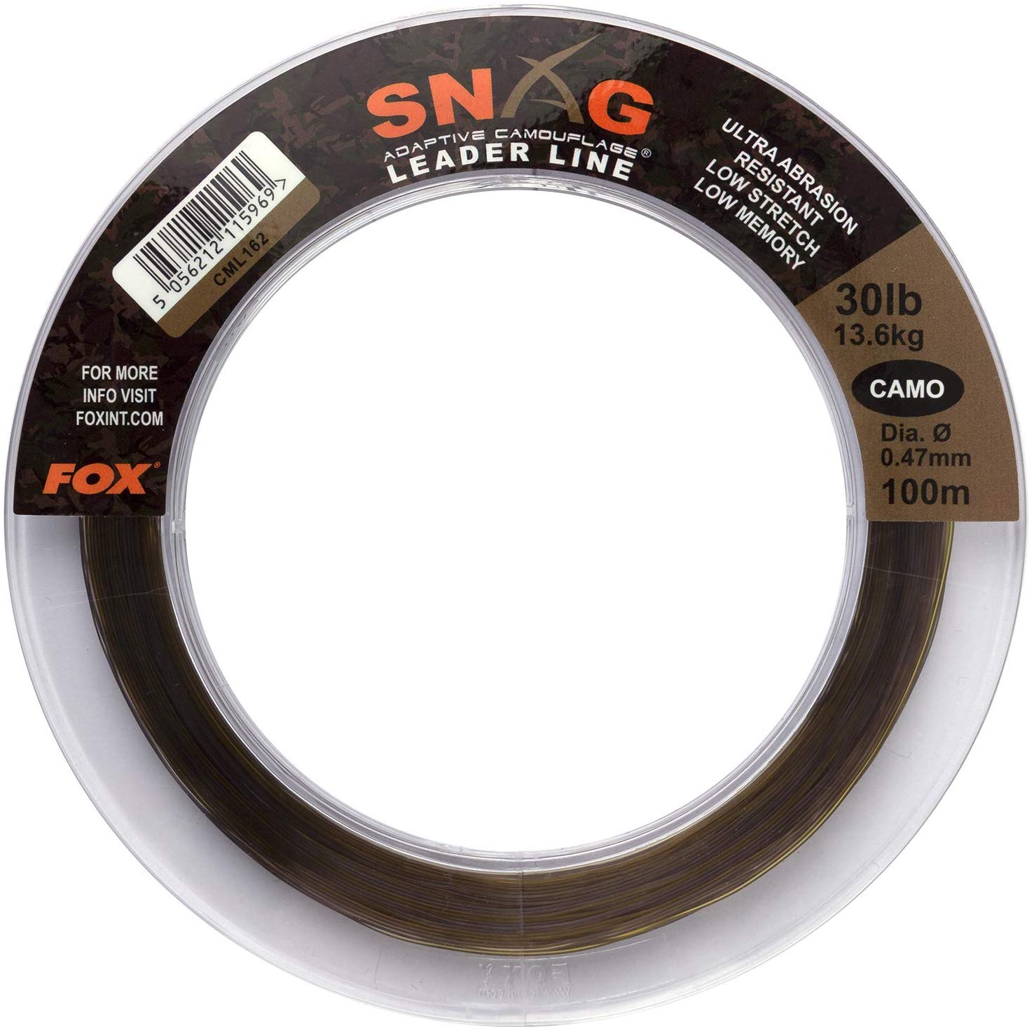 Hull Angling Centre Fox Snag Leader camo 40lb (0.57mm) x 100M CML163