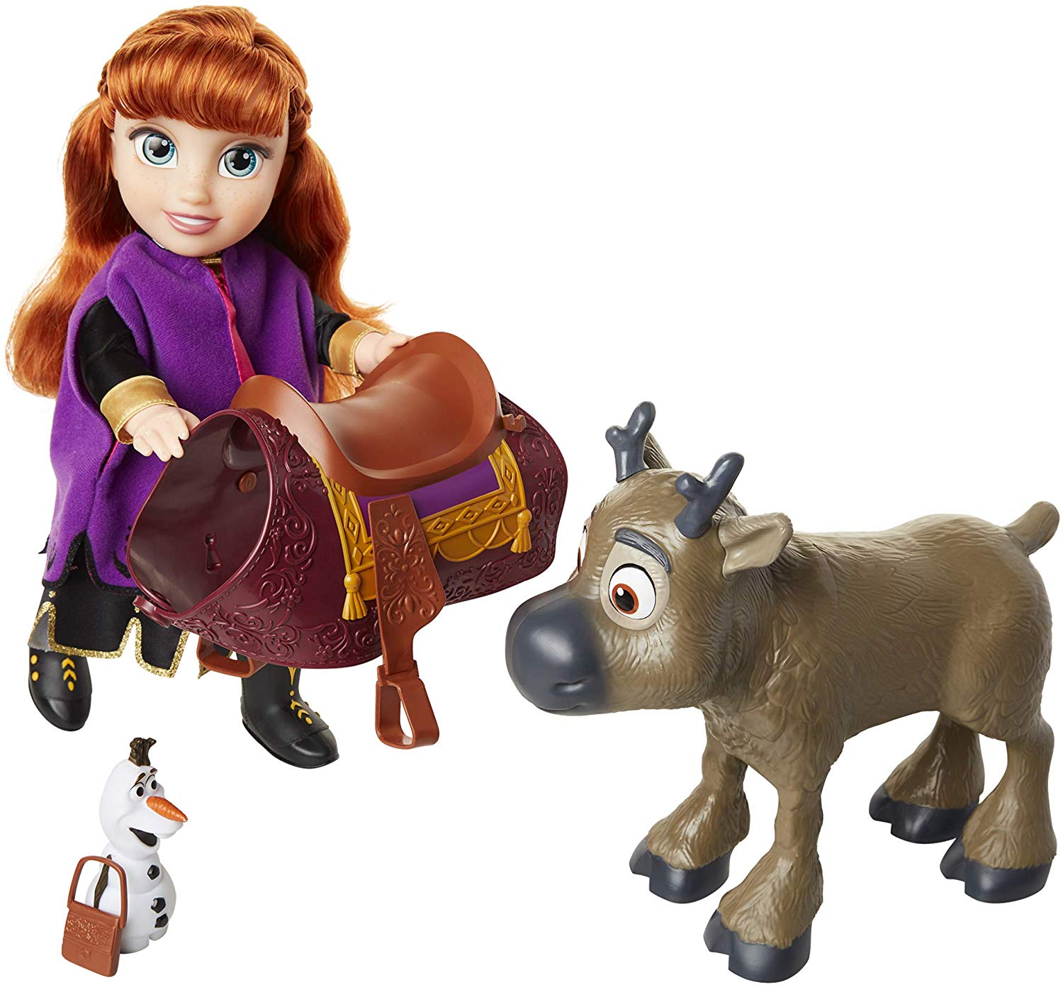 Frozen 2 - Disney Princess Anna Doll with Olaf and Reindeer Sven Figures from II Set, Movie Replicas, One Size (Glop Games 207164) - Image 2