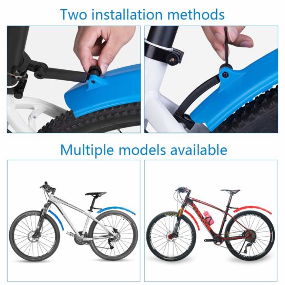 CHUER Bike Mudguard, 2 Pcs Retractable Road Mountain Bike Bicycle Cycling Tire Front/Rear Mud Guards Mudguard Fenders Set Cycling Accessory Bike Road Bike MTB - Image 4