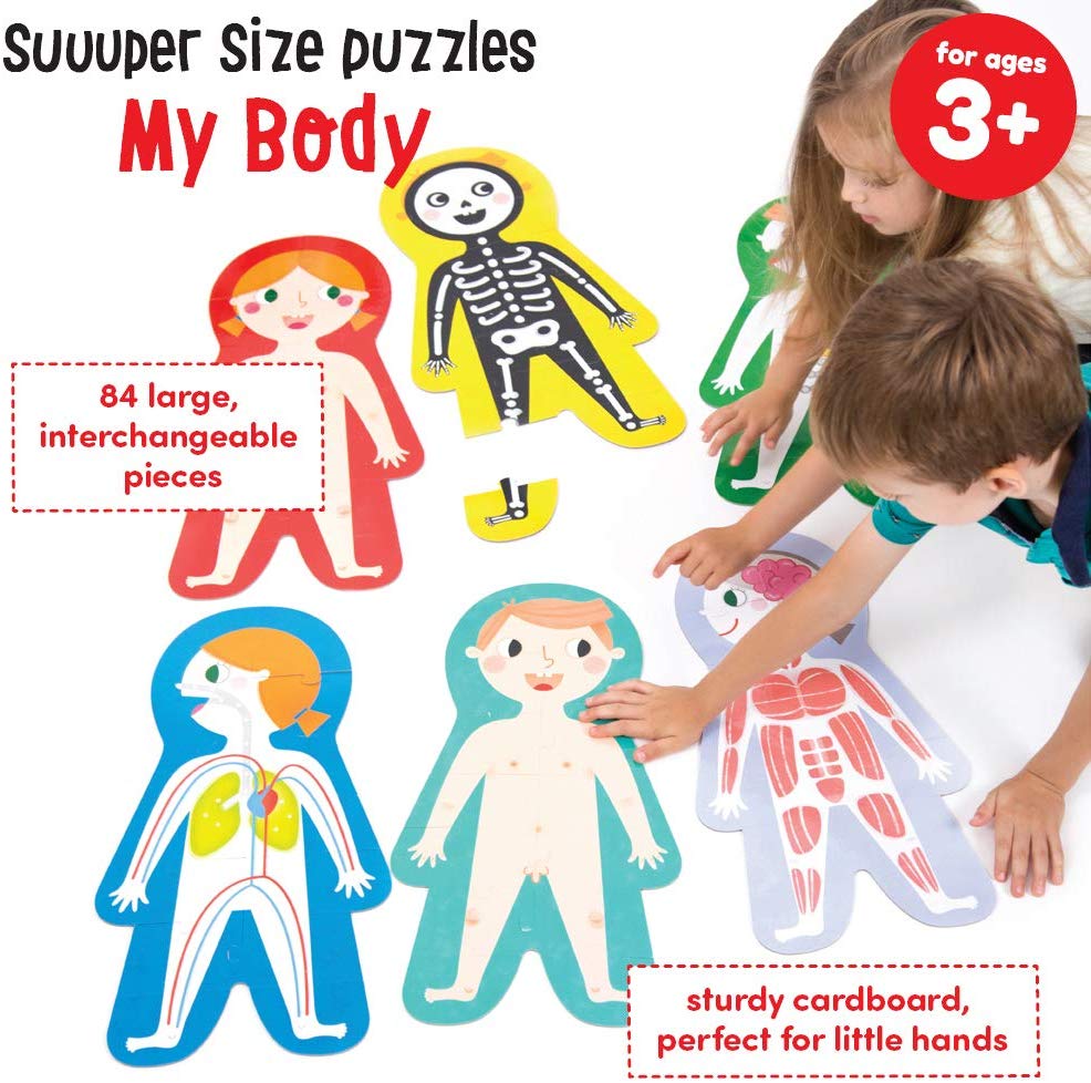 Banana Panda, Suuuper Size Puzzles My Body, Set of 6 Large Floor Puzzles for Learning for Children from 3 Years (English) - Image 3