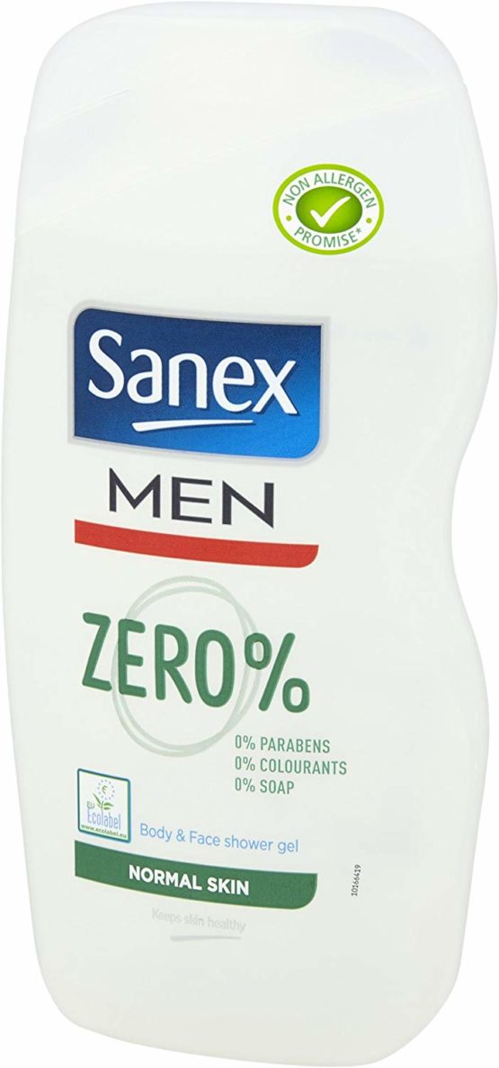 Sanex Men Zero Body & Face Shower Gel for Normal Skin, 500 ml BigaMart