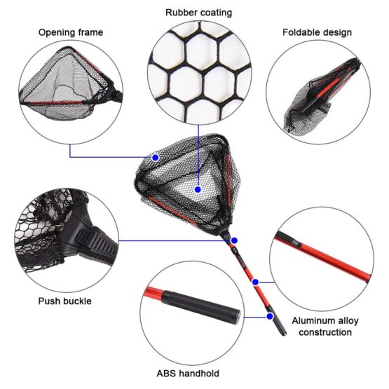 Lixada Fly Fishing Landing Net Wooden Handle Frame Catch (type3) - Image 2