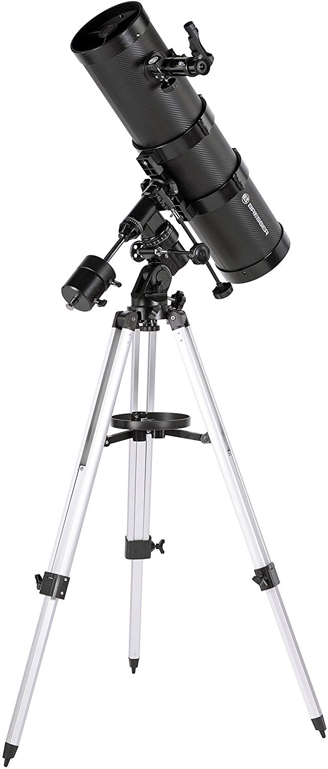 Bresser Newtonian Telescope Pollux 150/1400 EQ with mount and tripod, black, Standard