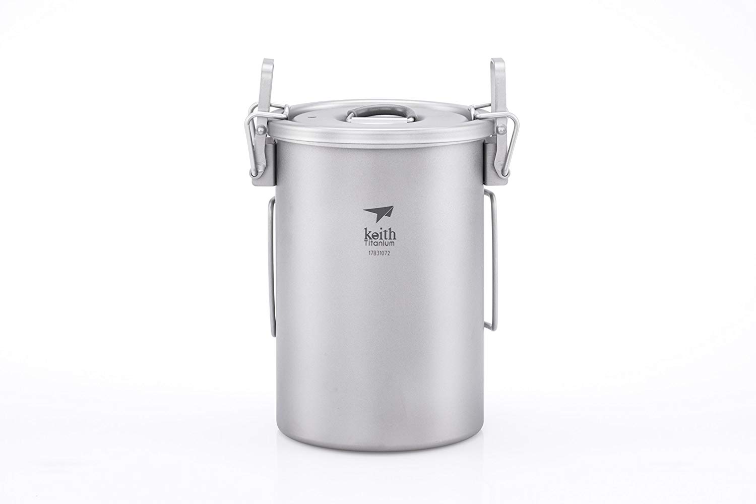 Keith Ti6300 900ml Titanium Pot Foldable Handle Multipurpose Titanium Rice Cooker, Silver, 6.2 cm x 4.6 cm x 10.9 cm
