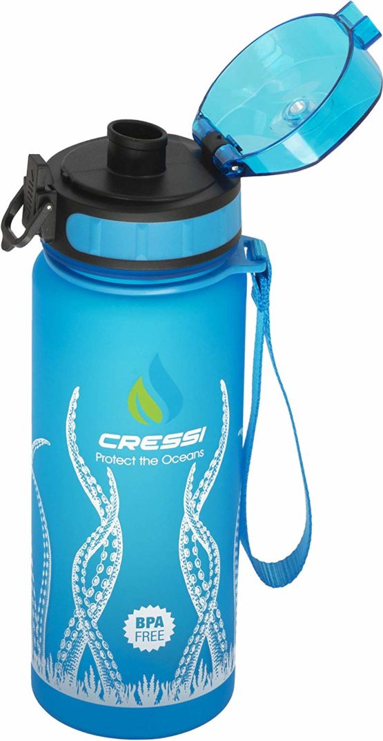 Cressi Water Bottle H20 Frosted Sports, Blue Octopus, 600 ml - Image 3