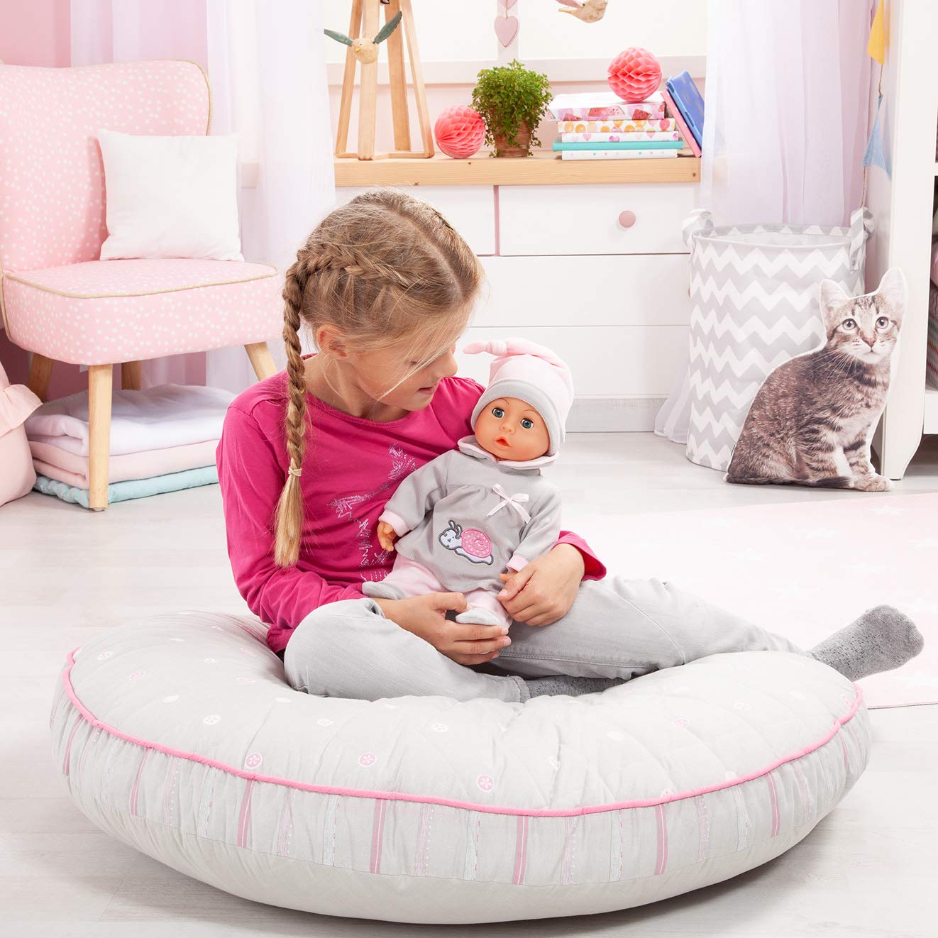Bayer Design 93824BC Interactive baby doll, talking, soft body, sleeping eyes, cute outfit, dummy, bottle, 38 cm - Image 2