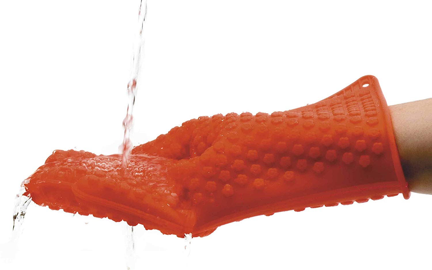 Lacor 60034 5 Fingers Silicone Glove, 30 x 2 x 30 cm, Red - Image 2