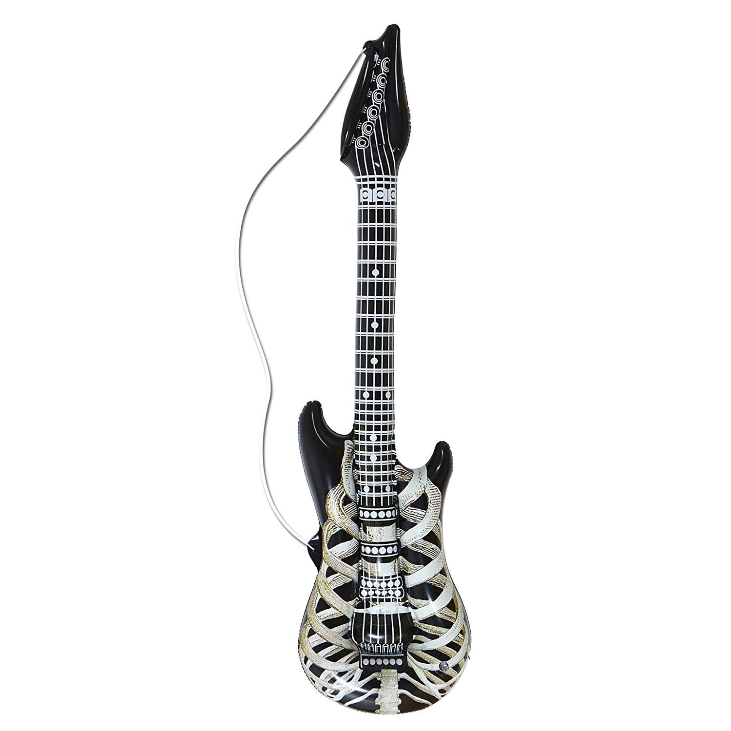 Widmann 04753 - Inflatable Skeleton Guitar With Strap, Adult Unisex, Length 105 cm, Rock Star, Punk, Musicians, Carnival, Theme Parties