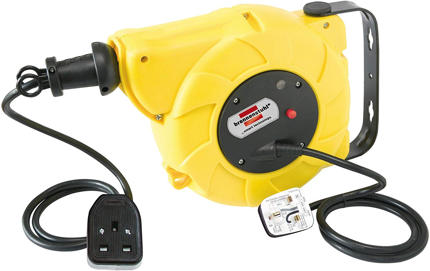 Brennenstuhl Automatic cable reel for wall or ceiling mounting (9+2m retractable cable, robust plastic casing