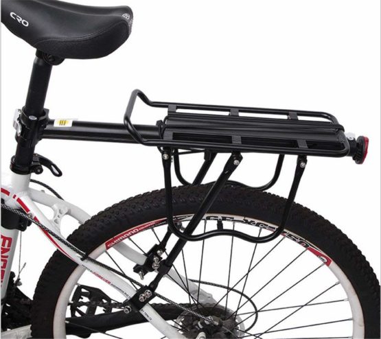 Malayas Bicycle Rear Rack Carrier Rack Holder Adjustable Rear Bicycle Black Seat Holder Luggage Cargo Carrier with Reflector 50KG Capacity - Image 3