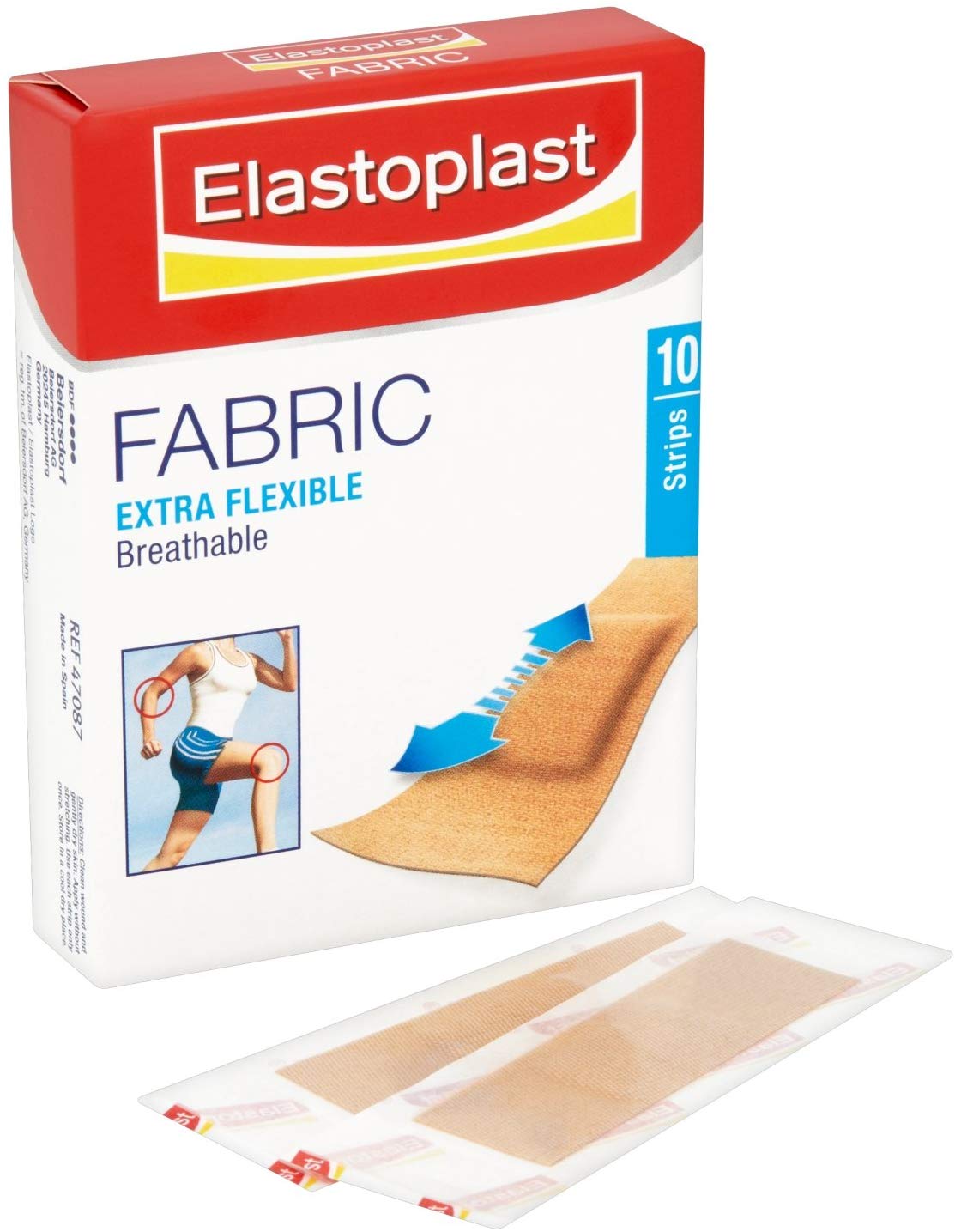 Elastoplast Extra Flexible Fabric Plaster Strips (10 x 10 Pieces), Extra Flexible Wound Care Fabric Plasters - Image 3