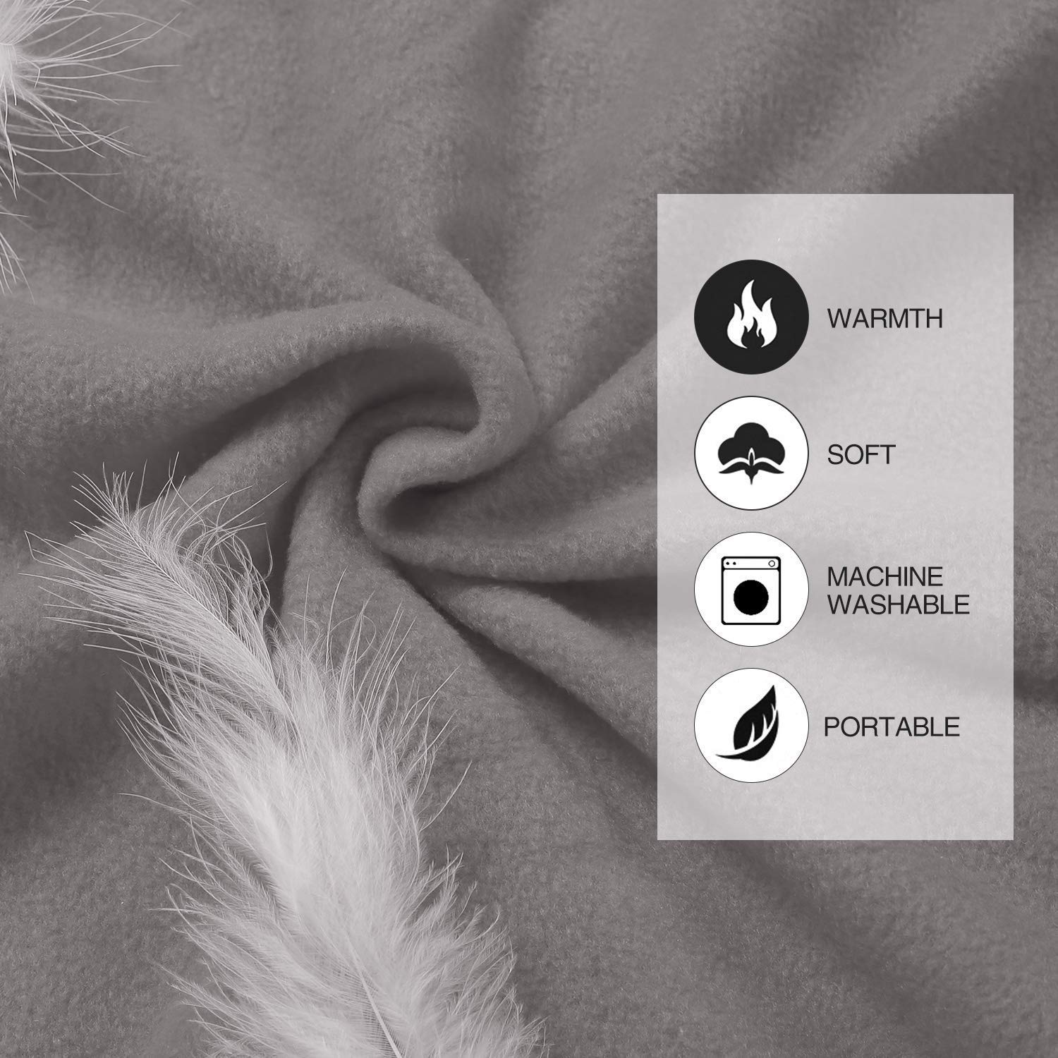 REDCAMP Soft Fleece Sleeping Bag Liner Thermal for Adult Sleeping Bag Blanket Warm for Cold Weather for Camping Travel Hiking Backpacking Grey - Image 2