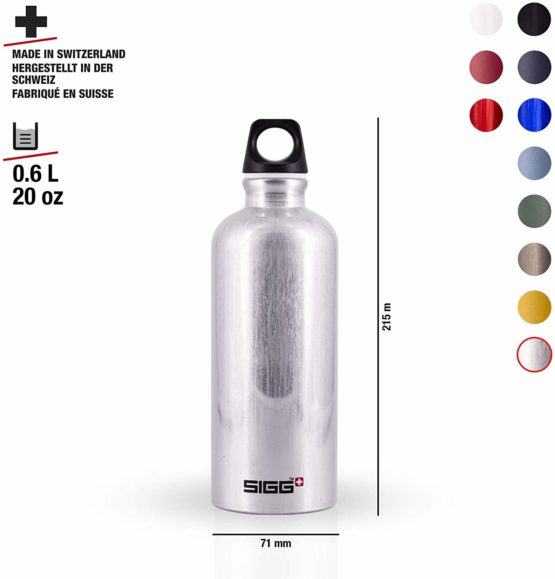Sigg Traveller Water Bottle (1 L), Pollutant-Free and Leak-Proof Metal Bottle, Lightweight and Robust Aluminium Bottle with Screw Cap - Image 4