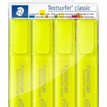 STAEDTLER 364-1P WP4 Yellow Highlighter Textsurfer Classic, Pack of 4