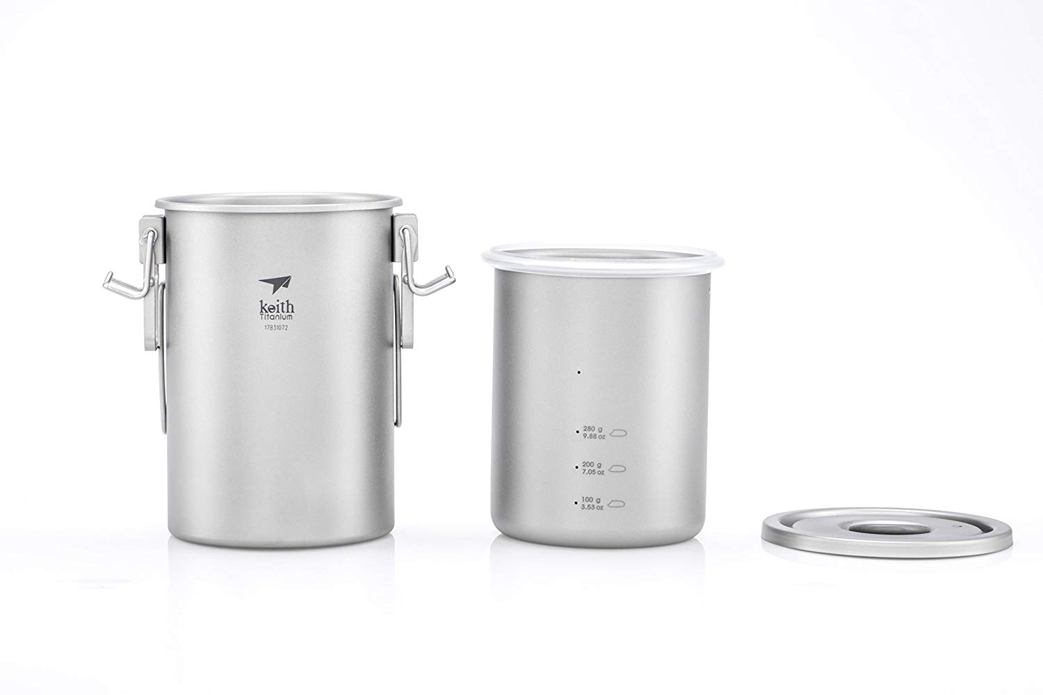 Keith Ti6300 900ml Titanium Pot Foldable Handle Multipurpose Titanium Rice Cooker, Silver, 6.2 cm x 4.6 cm x 10.9 cm - Image 3