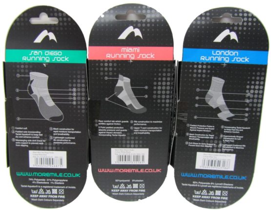 More Mile Womens London, Miami and San Diego Running Socks (3 Pair Pack) - Image 2