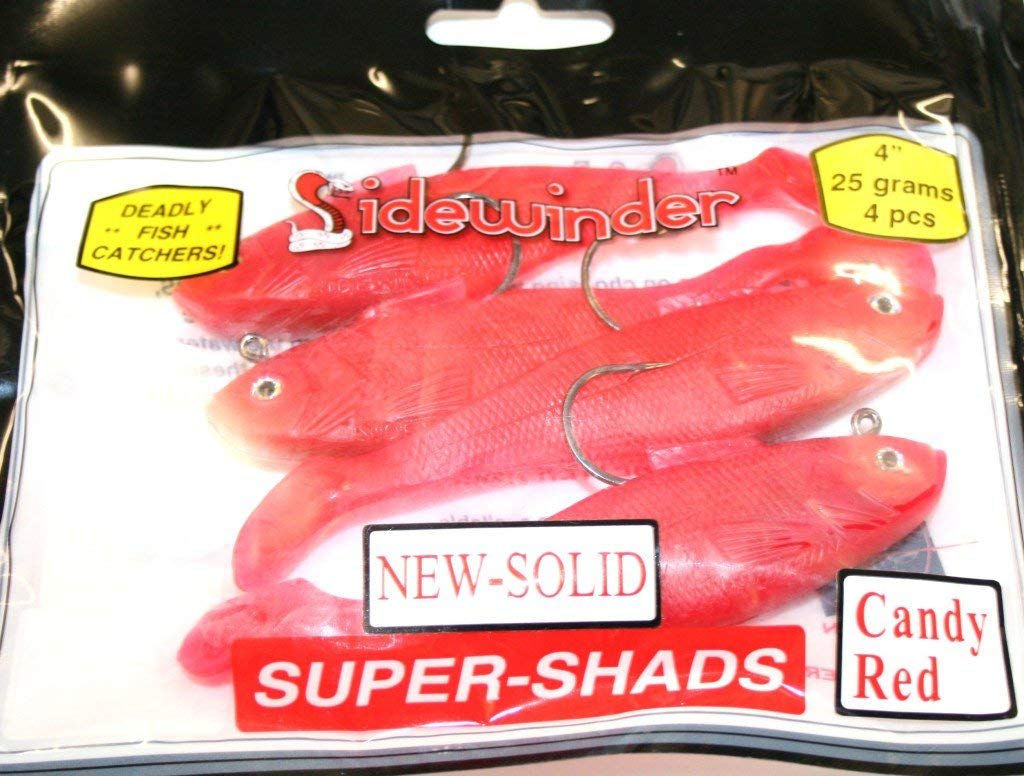 Sidewinder 4" Super Shads - 25g - Candy Red - Pack Qty 4
