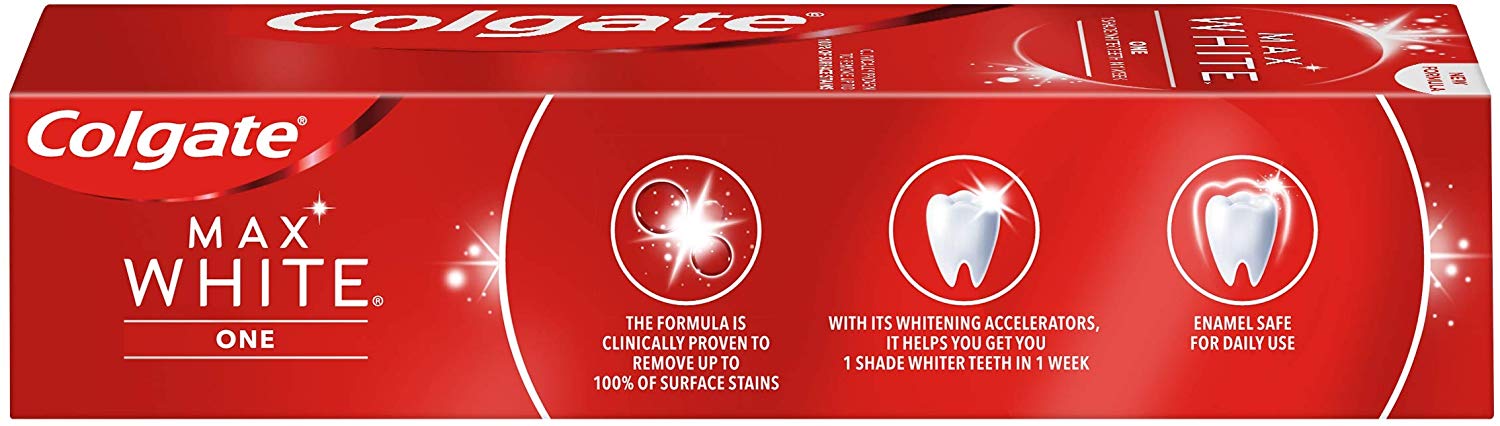 Colgate Max White One Toothpaste 3 X 75ml, Teeth Whitening Toothpaste, Clinically Proven Formula - Image 4