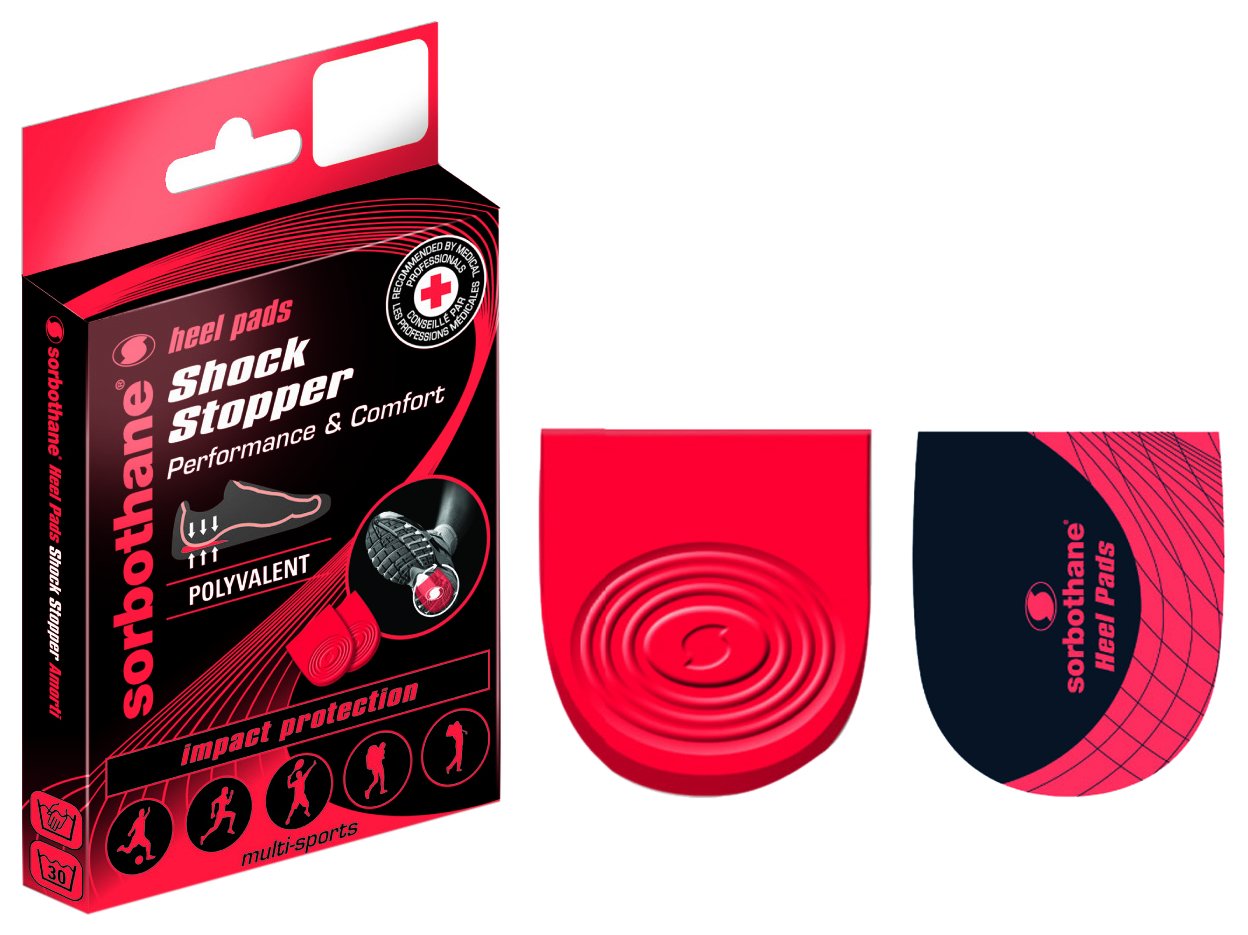 Sorbothane Large Size 9 to 12 Shock Stopper Heel Pads, Red