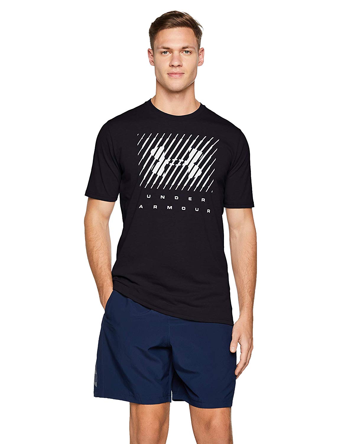 Under Armour Men UA BRANDED BIG LOGO Short Sleeve, Comfortable Fitness Clothing, Black(001)