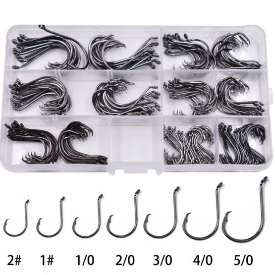 175Pcs Size 2#~5/0 Octopus Circle Fishing Hooks Made of High Carbon Steel Fishing Hooks Set in Saltwater or Freshwater