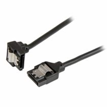 StarTech 12in Latching Round SATA to Right Angle SATA Serial ATA Cable - 12" Round Latching Right Angle SATA Cable - Improved Air Flow (LSATARND12R1)